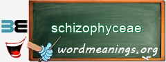 WordMeaning blackboard for schizophyceae